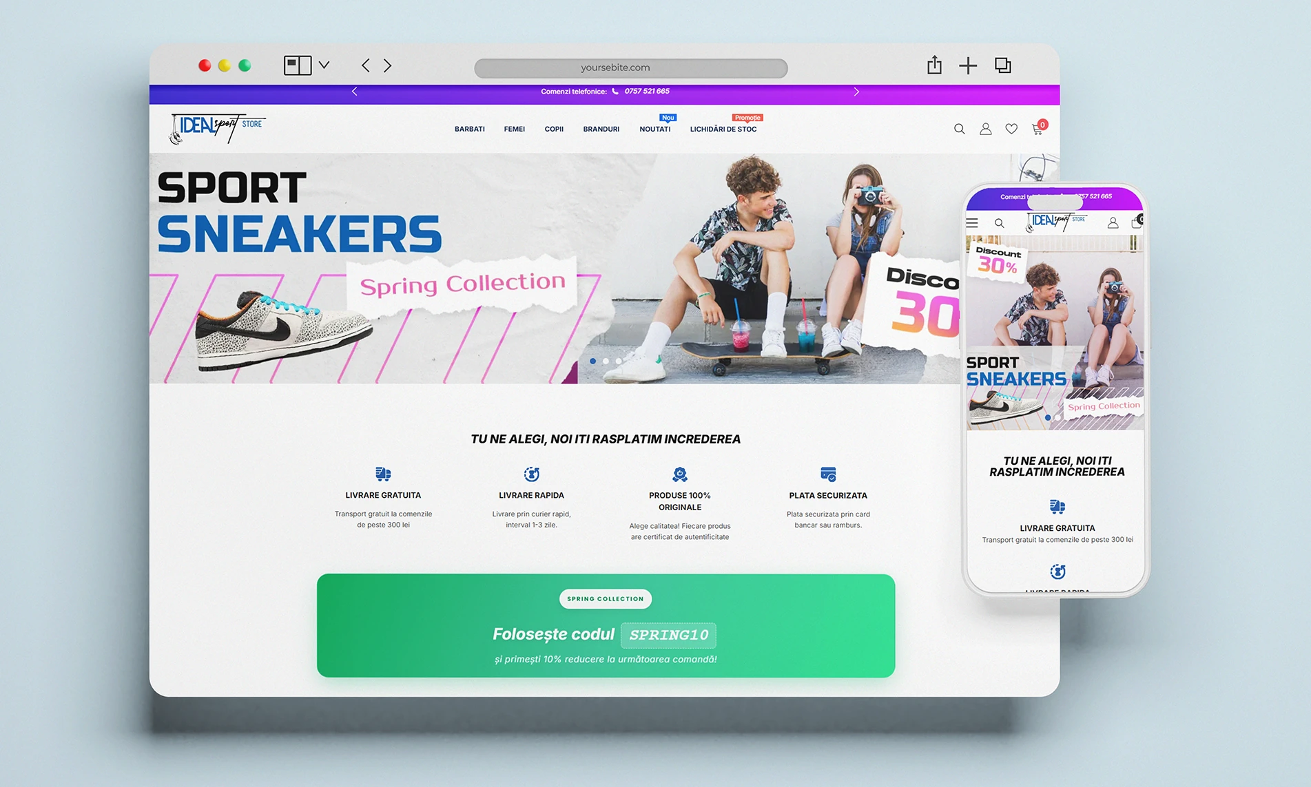 Magazin online Shopify haine incaltaminte SEO