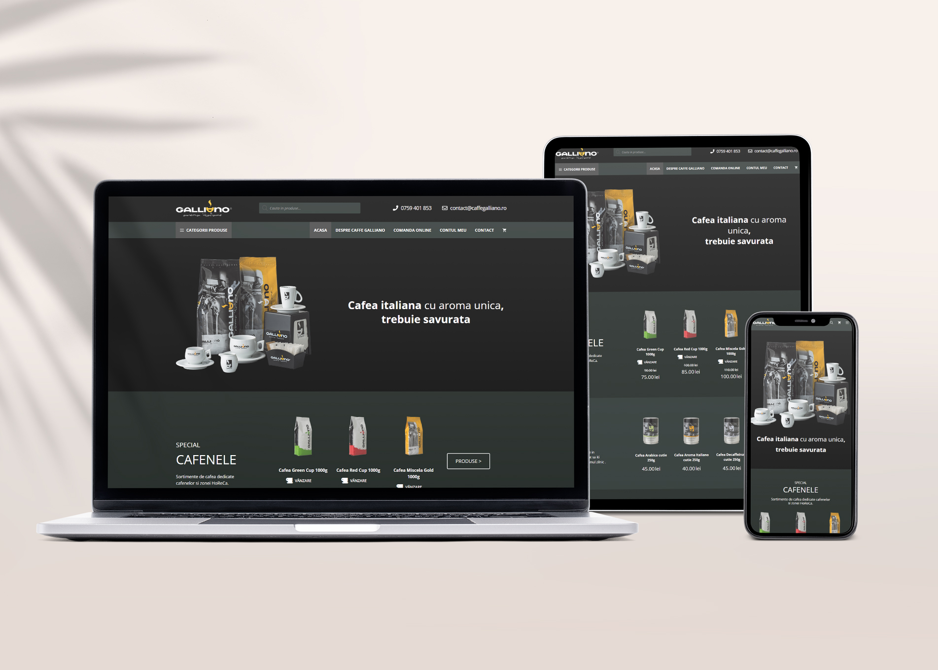 Magazin online woocommerce wordpress cafea ceaiuri